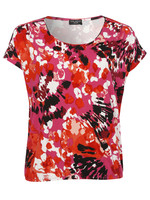 Via Appia Due T-shirt met ronde hals vlekken print roze
