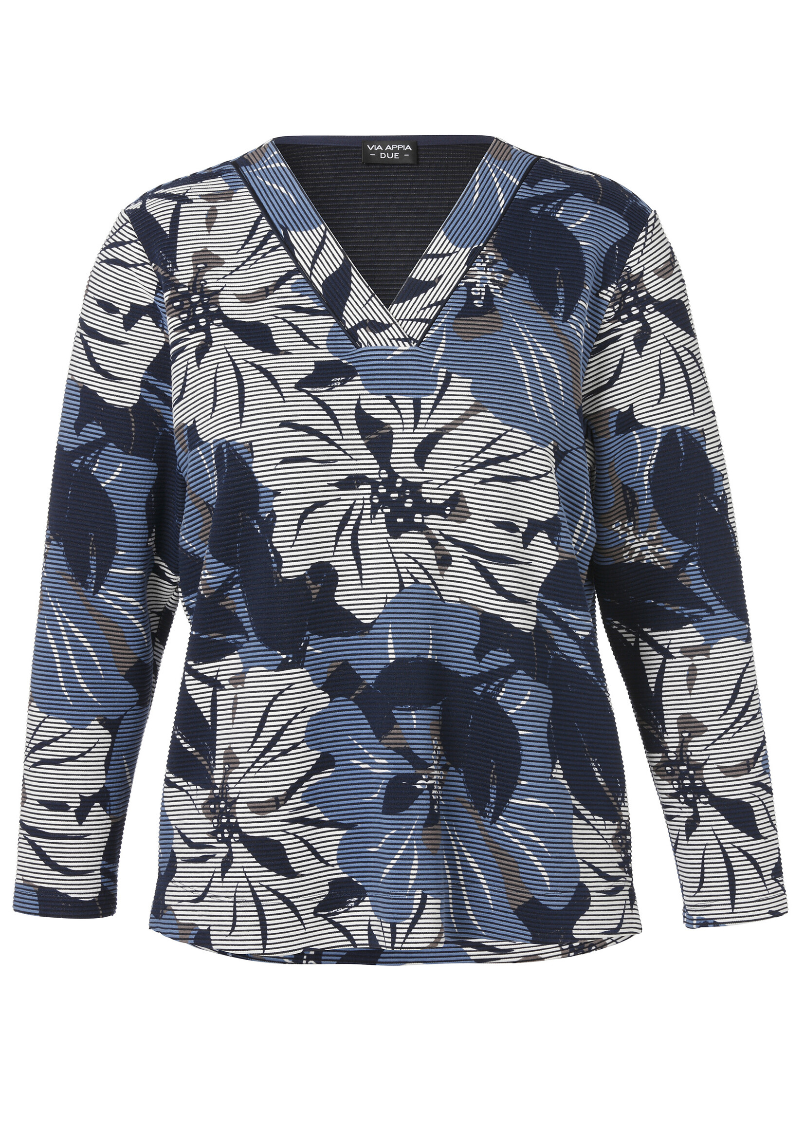 Via Appia Due Sweatshirt  jeanskleur met bloemen