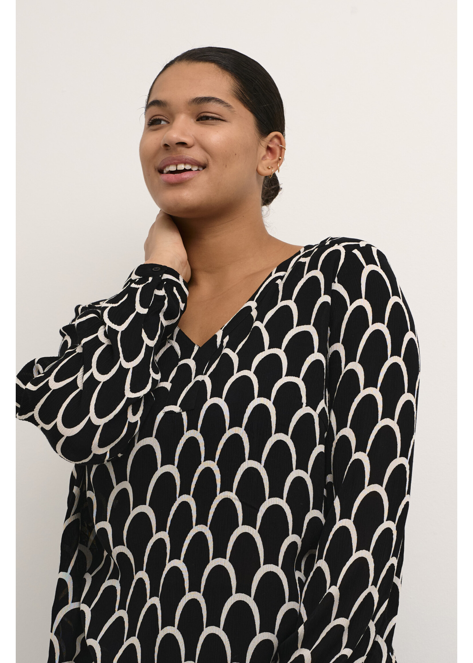 Kaffe curve KCkerry Ami Blouse black and white