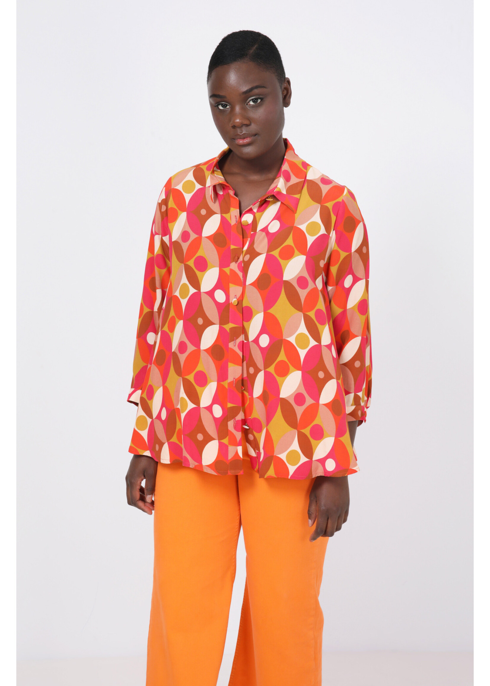 JMP Blouse trapeze print oranje