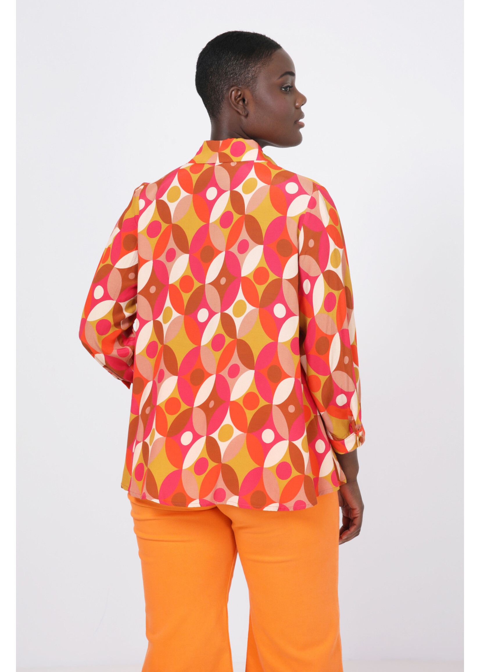 JMP Blouse trapeze print oranje