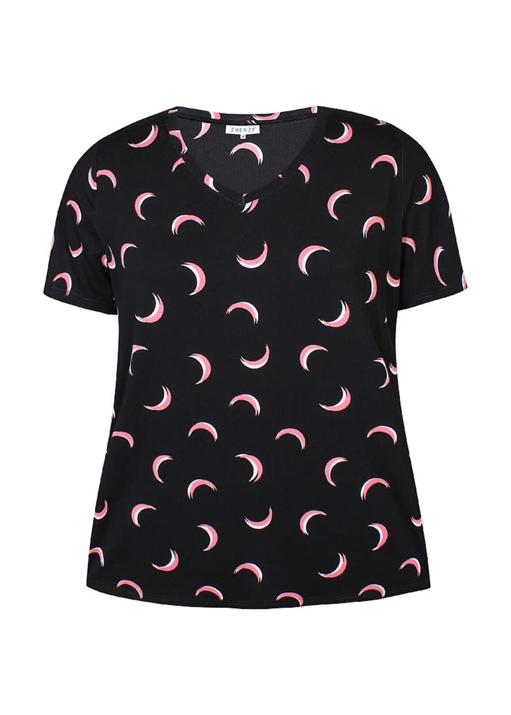 Zhenzi Pjyama shirt zwart roze KM