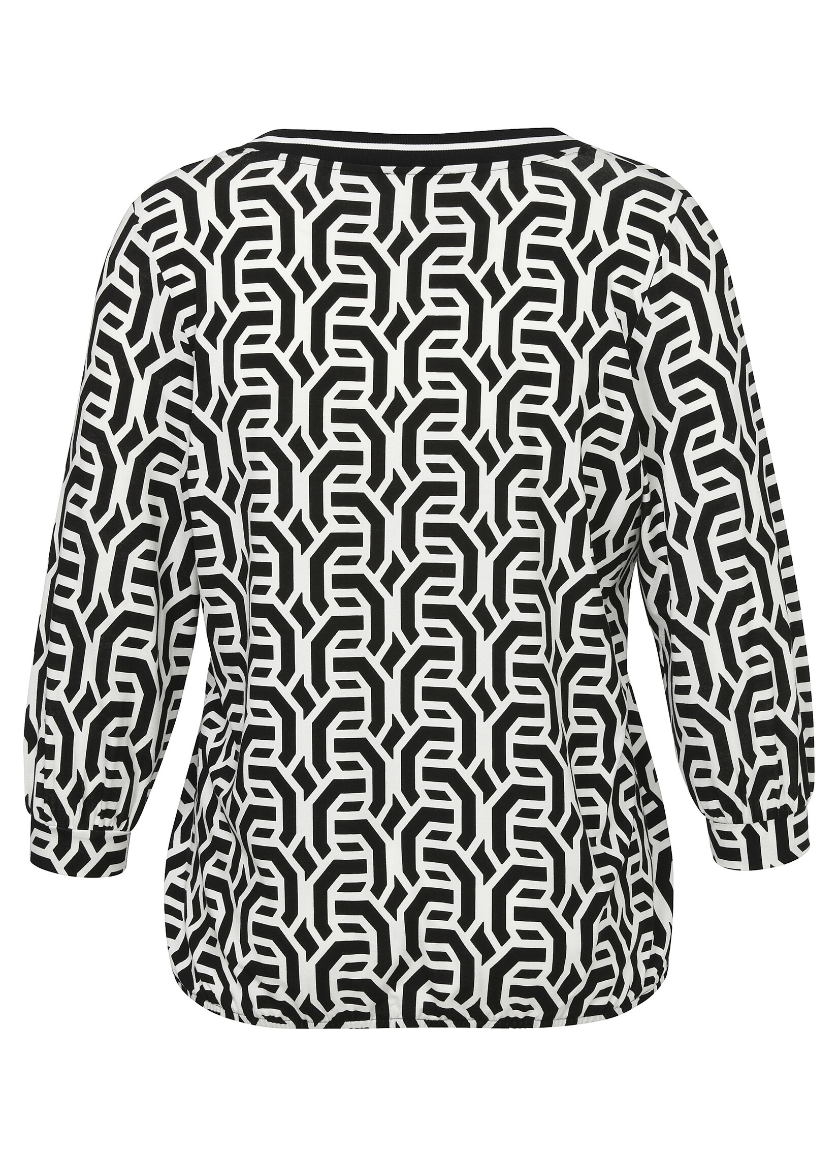 Via Appia Due Shirt met schakelprint zwart/wit