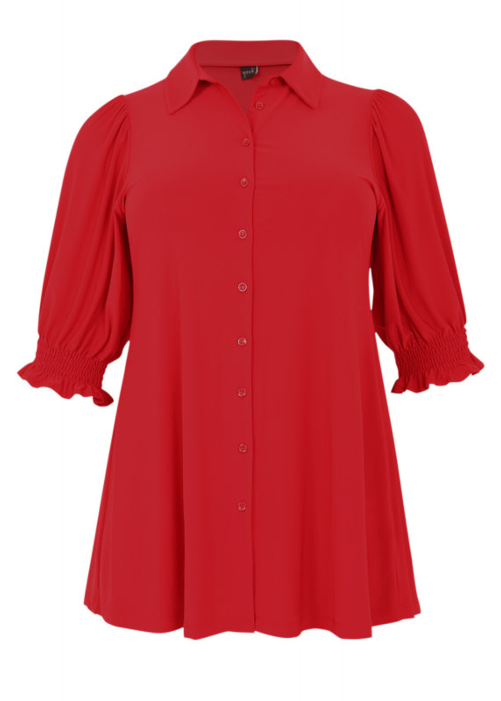 Yoek Blouse puffsleeve red