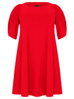 Yoek Dress puff sleeve Dolce red
