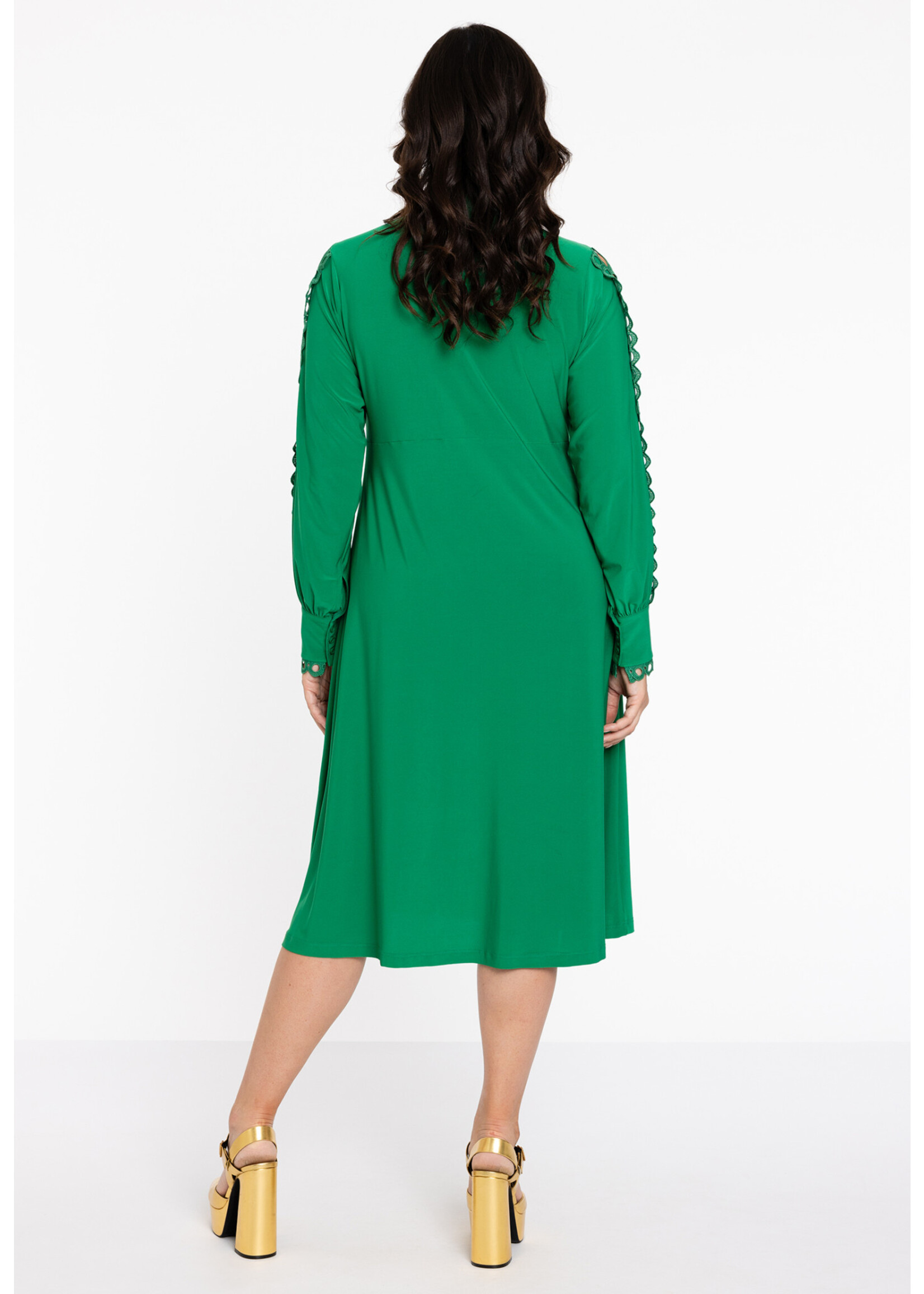 Yoek Dress buttoned DOLCE green