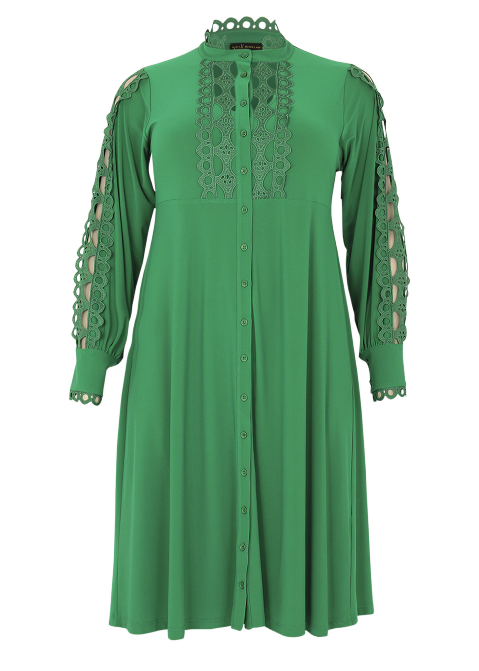 Yoek Dress buttoned DOLCE green