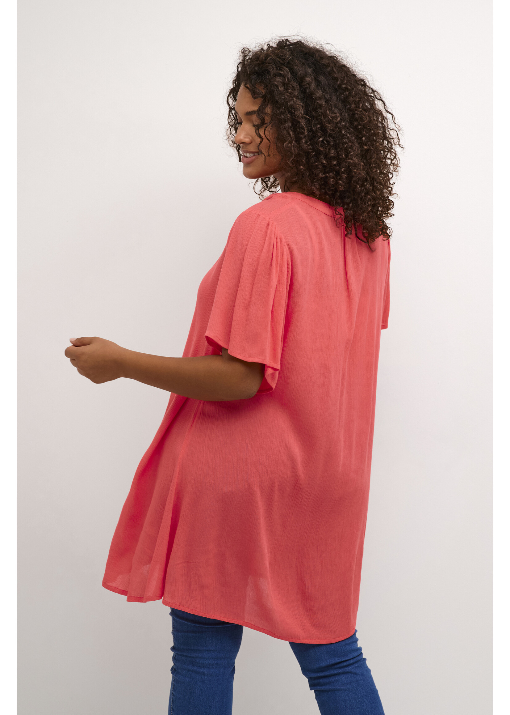 Kaffe curve KCami puff tunic cayenne