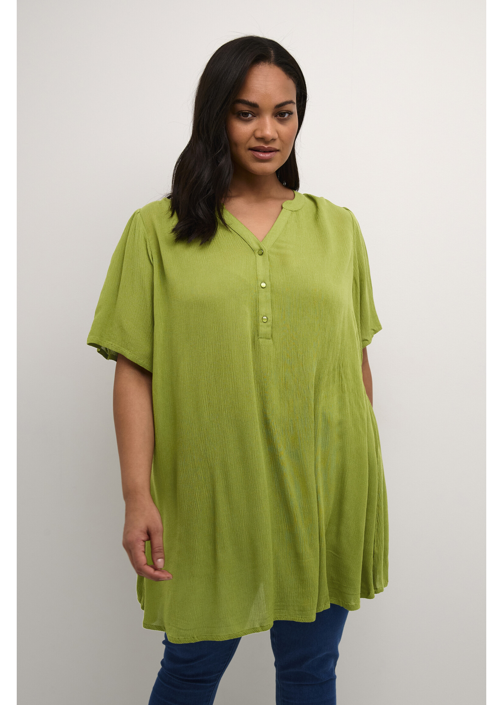 Kaffe curve KCami puff tunic call green