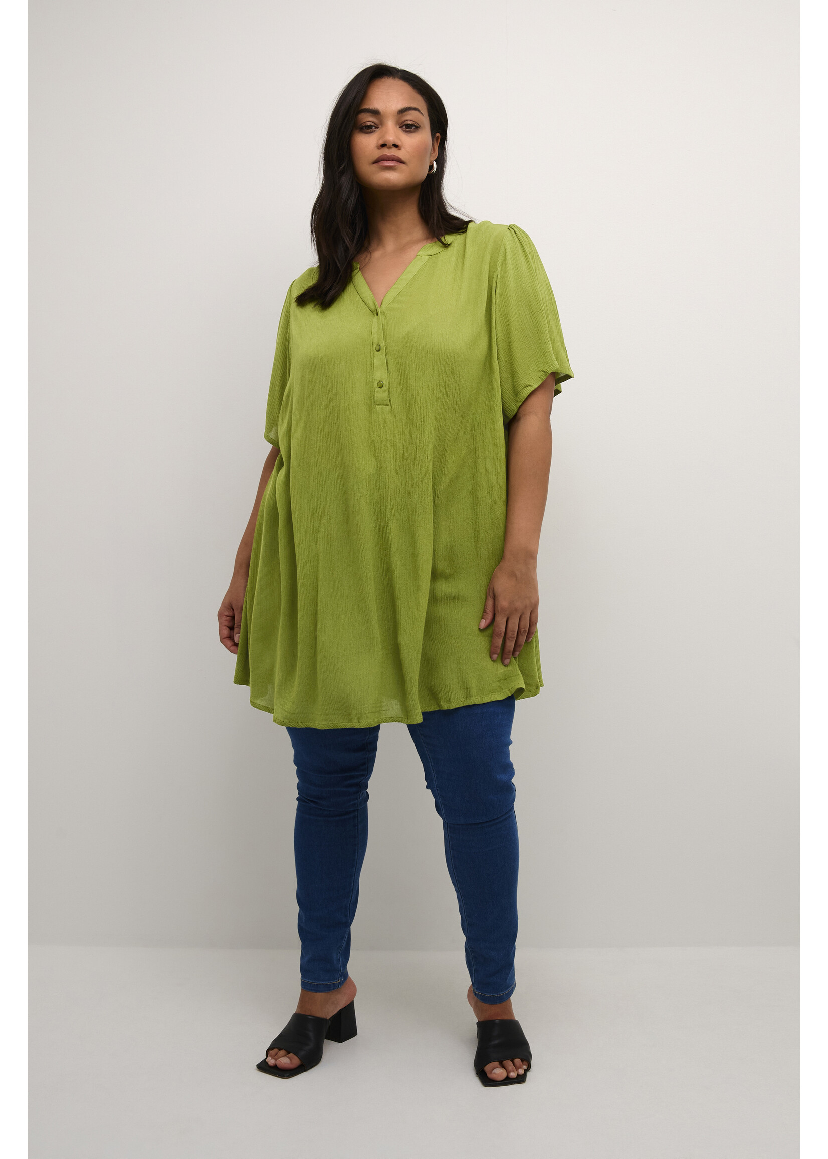 Kaffe curve KCami puff tunic call green