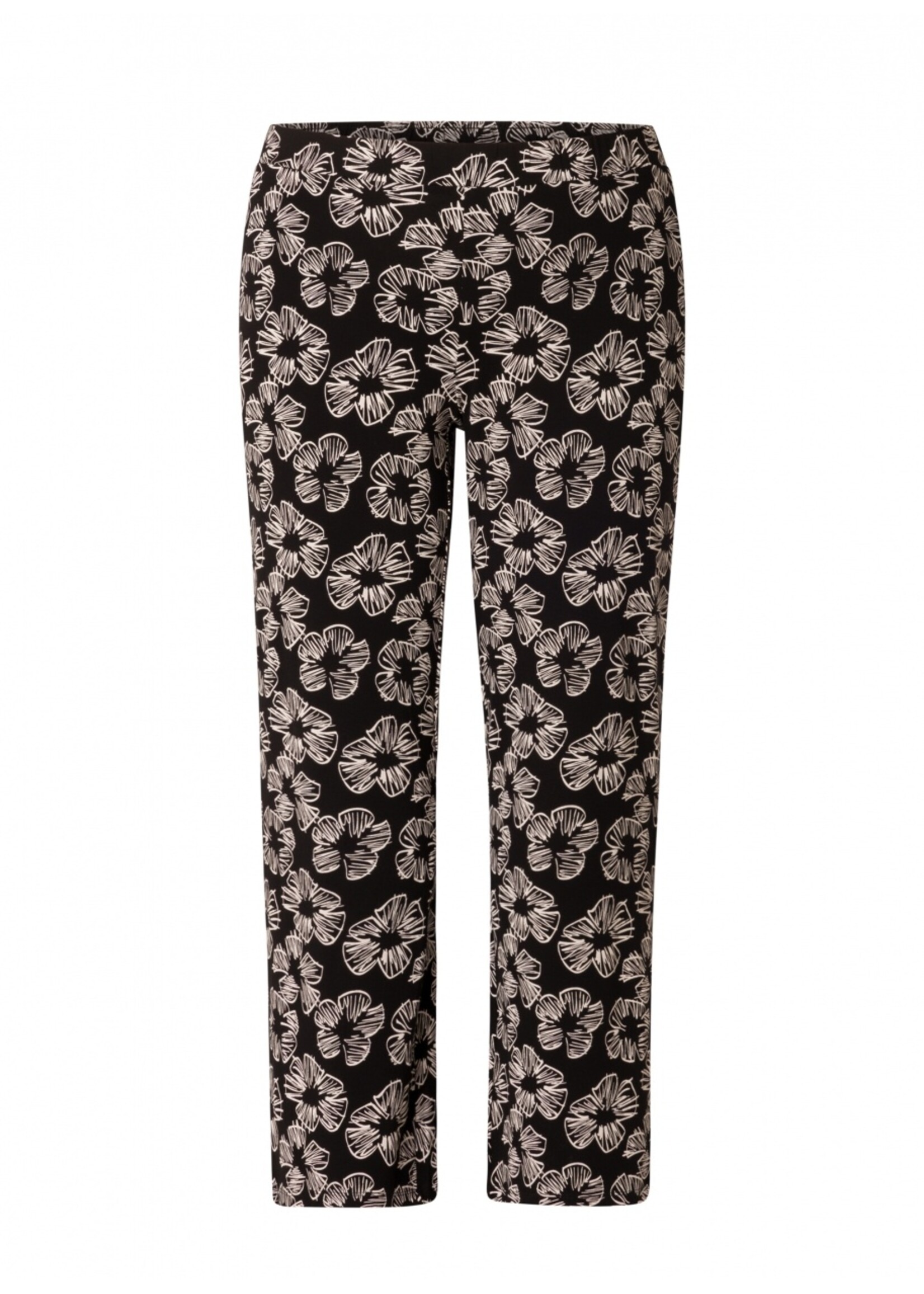 Colletta Rechte broek met getekende bloemen