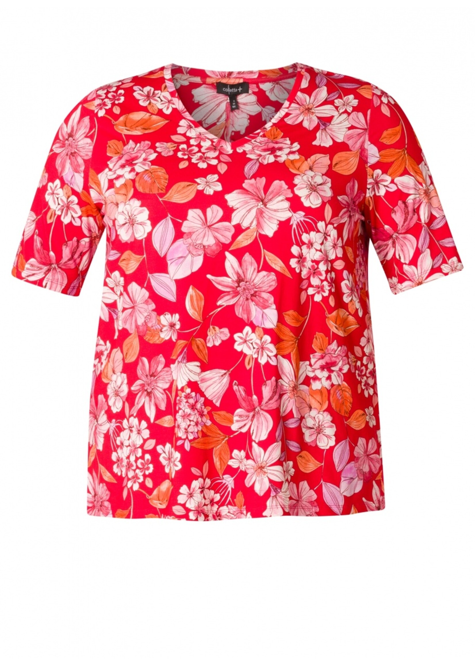 Colletta Shirt rood met bloemen