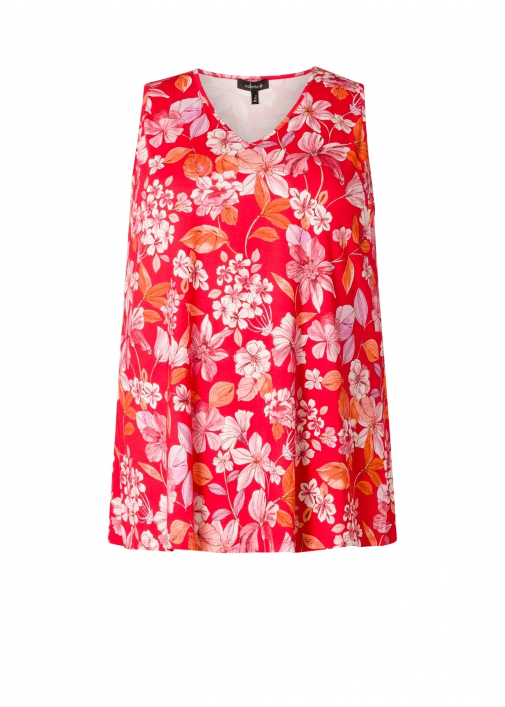 Colletta Top rood met bloemen