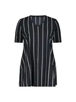 PlusBasics Tee V-Neck twin stripe