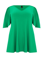 Yoek Tuniek flare pleated sleeve DOLCE green