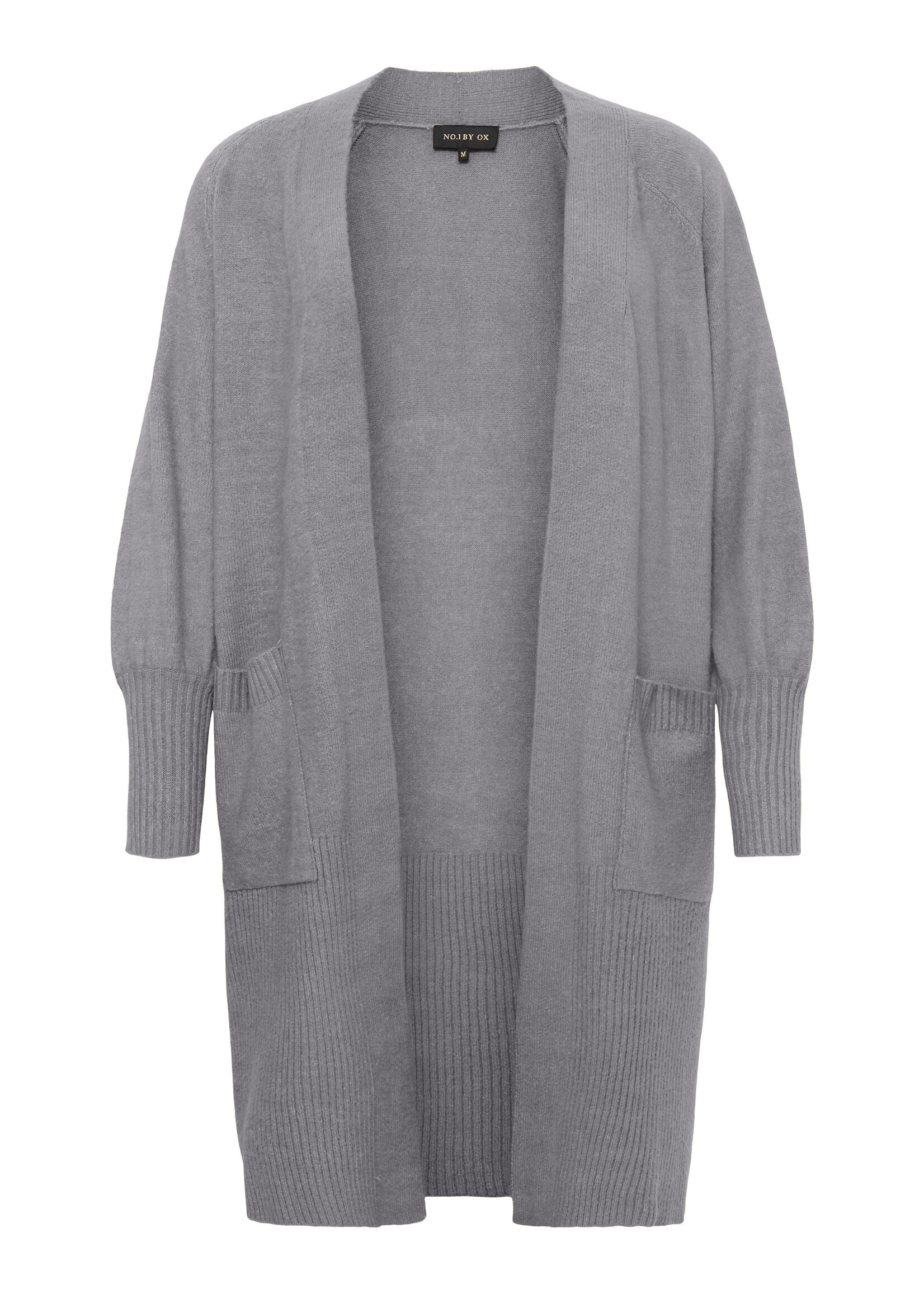 No1 by Ox Vest Lang Pofmouw Light Grey Melange