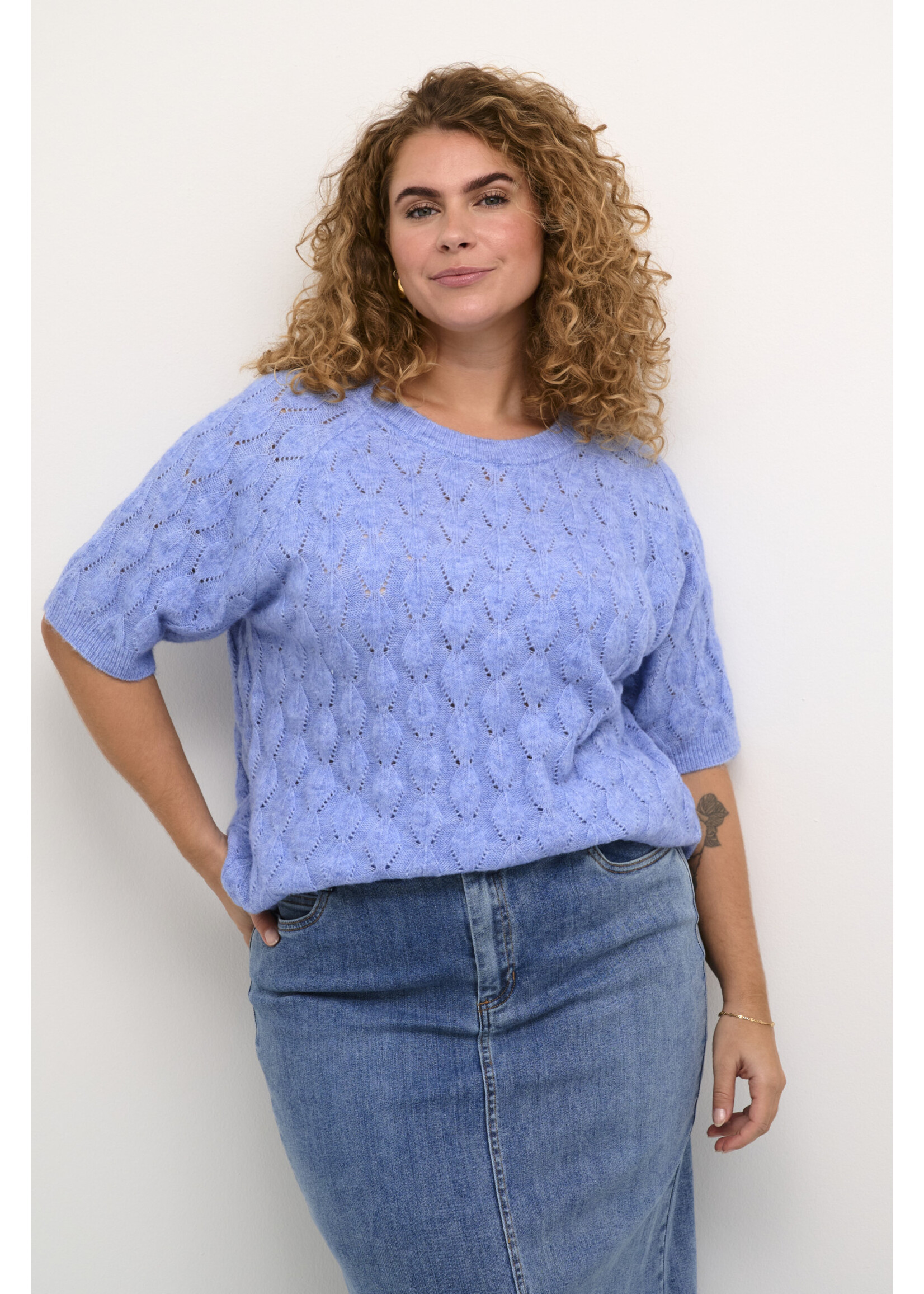 Kaffe curve KCnalene knit pullover Vista blue