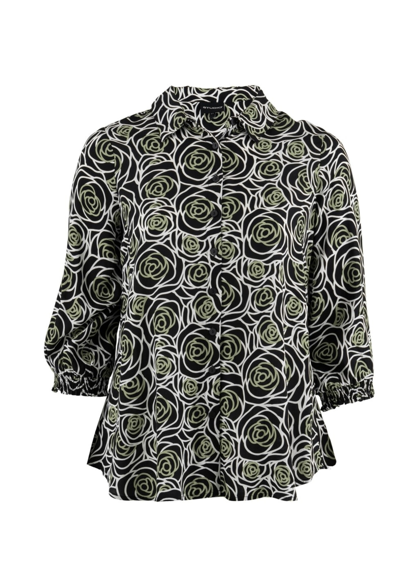 Studio SFranca shirt zebra green flower