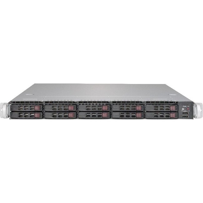 Supermicro 119U-10, 2x Xeon Silver 4114 @ 2.20GHz 10C, no mem/HDD, 2x SAS, 2x 1000W