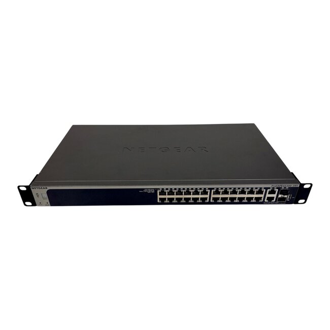 NetGear  GS728TX, 1U, Ethernet, 10/100/1000 Mb/s, 24-port, 2x SFP