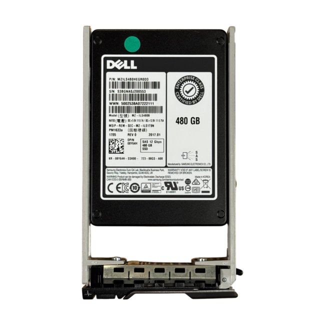 Dell 08Y64H, 480GB SSD, 2.5 inch, SAS-3