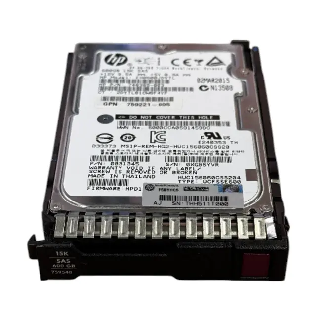 HP  759548-001 (759221-005), 600GB, 2.5 inch, SAS-3, 15 000 RPM