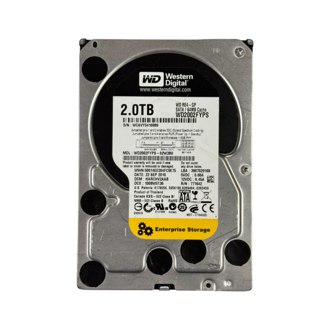 Western Digital WD2002FYPS, 2TB HDD, 3.5 inch, SATA-3,  7200 RPM