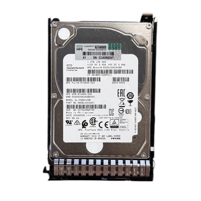 HPE  876936-002, 1.2TB, 2.5 inch, SAS-3, 10.000 RPM
