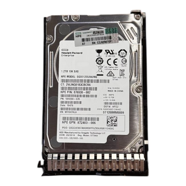 HPE  876938-002, 1.2TB, 2.5 inch, SAS-3, 10.000 RPM
