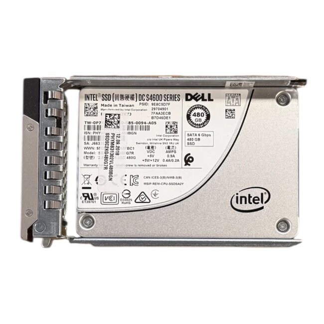 Dell  P7KTJ, 480GB, 2.5 inch, SATA-3, 555 MB/s, 530 MB/s