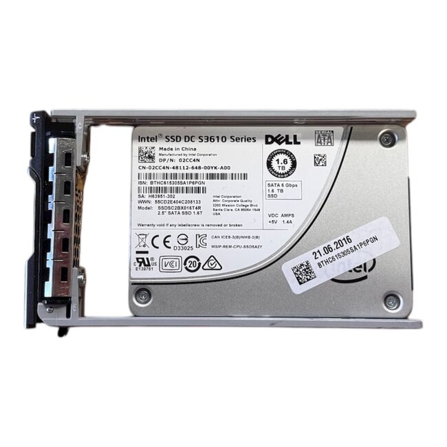 Dell  2CC4N, 1.6TB, 2.5 inch, SATA-3, 550MB/s, 500MB/s