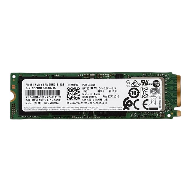 Samsung  PM981, 512GB, M.2, PCI Express 3.0 x4, NVMe