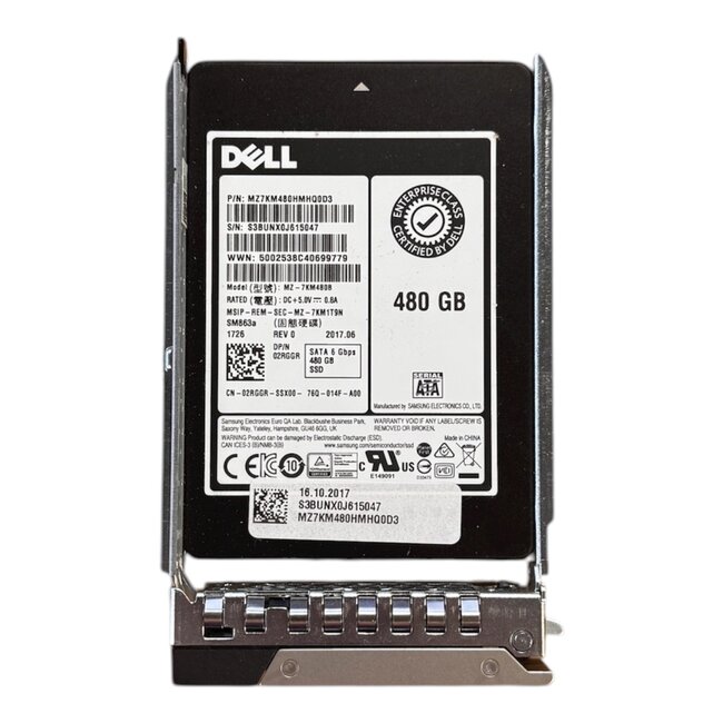 Dell  2RGGR, 480GB, 2.5 inch, SATA-3, 520MB/s, 475MB/s