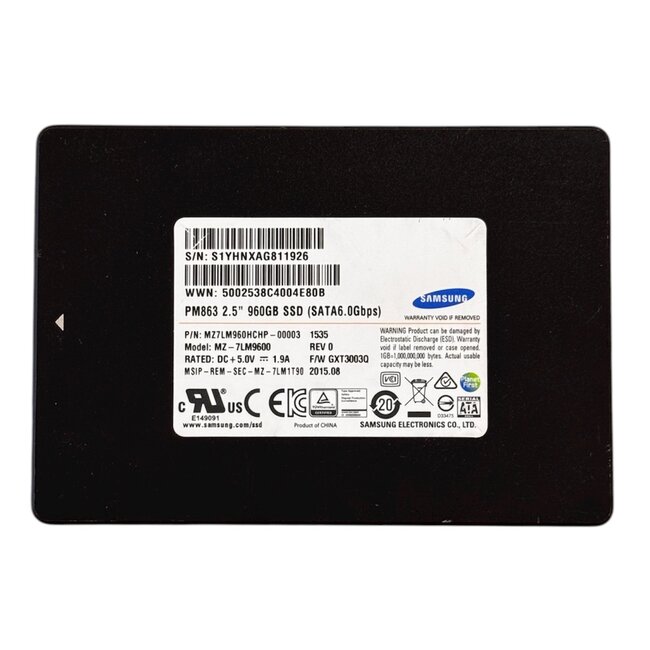 Samsung  PM863, 960GB, 2.5 inch, SATA-3, 520MB/s, 475MB/s