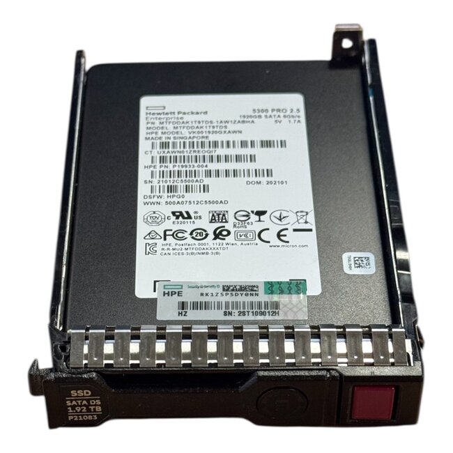 HPE  P21083-001 (P19933-004), 1.92TB, 2.5 inch, SATA-3, 540MB/s, 520MB/s