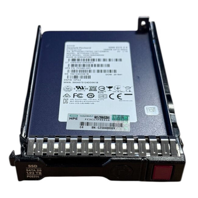 HPE  P05314-001 (P0-3483-003), 1.92TB, 2.5 inch, SATA-3, 540MB/s, 520MB/s