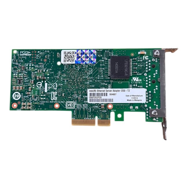 Intel I350-T2 (MPN: I350T2G2P20) , Dual Port, Network Card (Low Profile)