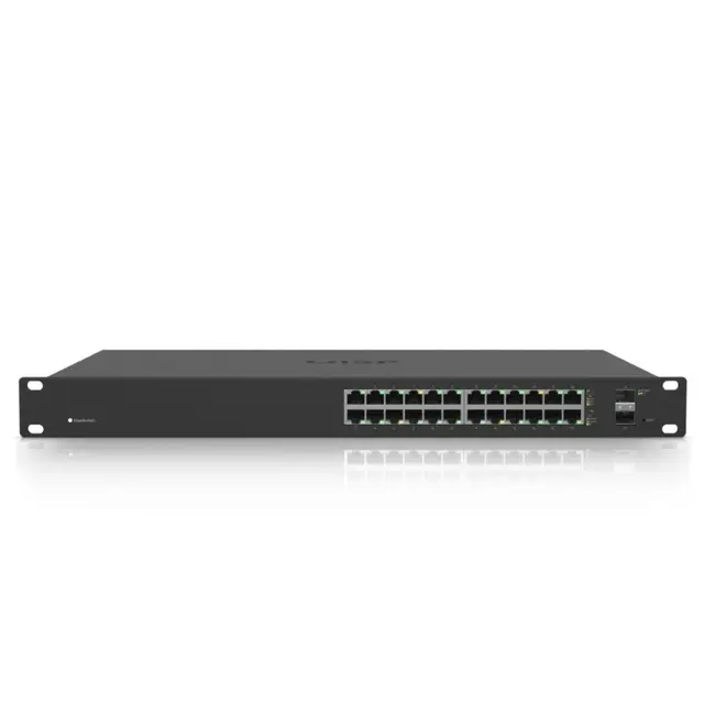 Ubiquiti ES‑24‑250W, 1U, Ethernet, 10/100/1000 Mb/s, 24-port PoE+, 2x SFP+