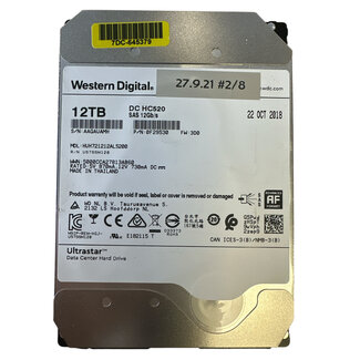 Western Digital 12TB, 3.5 inch, SAS-3, 7200 RPM, Interne HDD, (MPN: HUH721212AL5200)