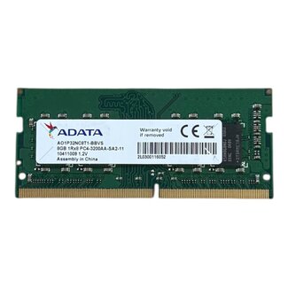 Adata 8GB, DDR4, 3200MHz, SODIMM, NON-ECC, (MPN: AO1P32NC8T1-BBVS)