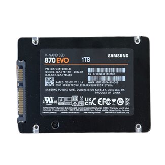 Samsung EVO series 870 V-NAND, 1TB, 2.5 inch, SATA, 560MB/s, 530MB/s