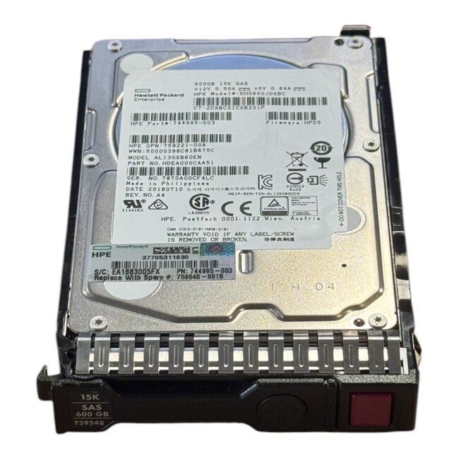 759548-001 (759221-005), 600GB, 2.5 inch, SAS-3, 15 000 RPM