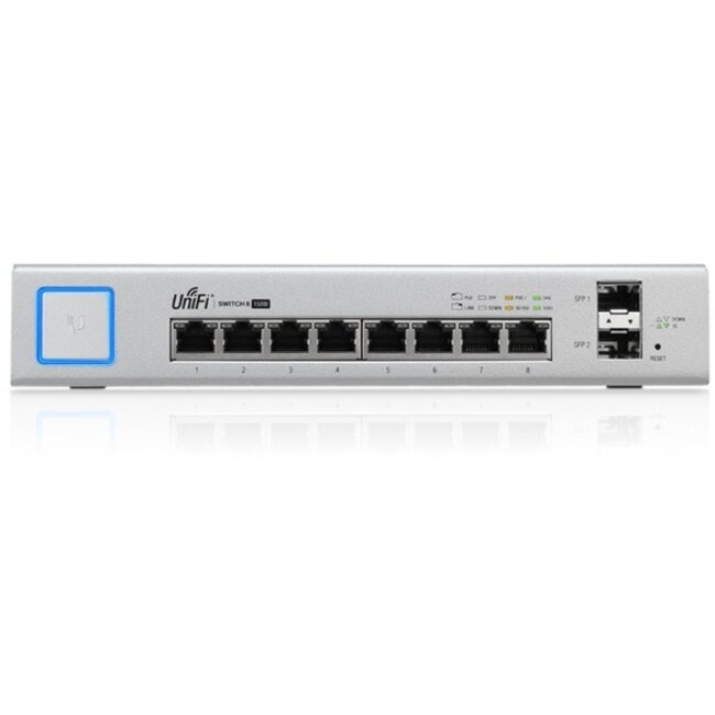 Ubiquiti  US-8-150W, 1U, Ethernet, 10/100/1000 Mb/s, 8-port, 2x SFP
