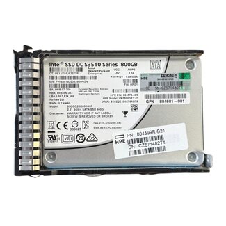 HPE 805365-001, 800GB, 2.5 inch, SATA-3, 500 MB/s, 480 MB/s