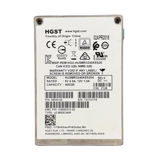 HGST HUSMR3240ASS204, 400GB, 2.5 inch, SAS-3, 2.100MB/s, 2.050MB/s