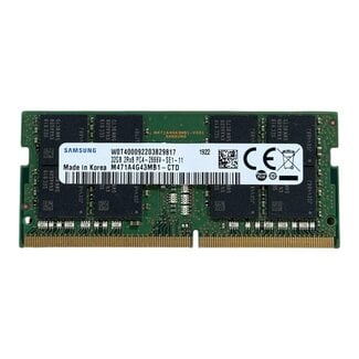 Samsung 32GB, DDR4, 2666MHz, SODIMM, NON-ECC, (MPN: M471A4G43MB1-CTD)