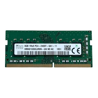 SK hynix 8GB, DDR4, 2400MHz, SODIMM, NON-ECC, (MPN: HMA81GS6AFR8N-UH)
