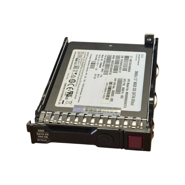 HPE 872520-001, 960GB, 2.5 inch, SATA-3, 540MB/s, 520MB/s