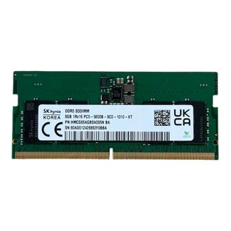 SK hynix 8GB, DDR5, 5600MHz, SODIMM, NON-ECC, (MPN: HMCG66AGBSA095N)