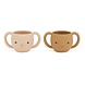 Konges Slojd 2 pack cutie beker met handvaten rose caramel Konges Slojd 2 pack cutie beker met handvaten rose caramel